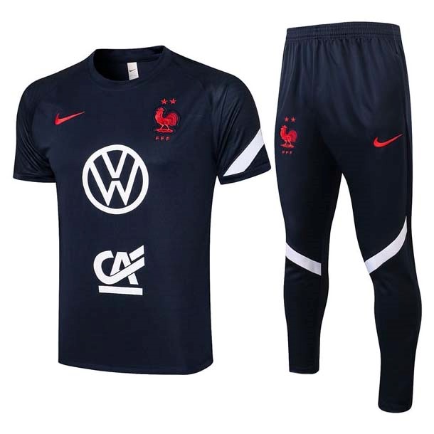 Trainingsshirt Frankreich Ensemble Complet 2022 Blau Günstige Fußballtrikots